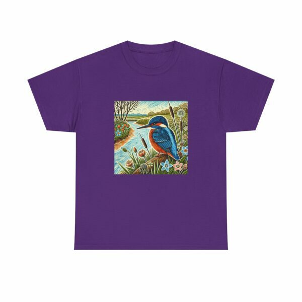 Flare the Kingfisher Nature-Inspired Unisex Heavy Cotton Tee, Bird Graphic Shirt, Casual Wear, Nature Lover Gift, Outdoor Adventure Tee, Eco-Friendly Apparel - Image 13