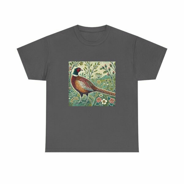 Percy the Pheasant Nature-Inspired Bird Tee, Unisex Heavy Cotton Tee with Floral Design, Gift for Nature Lovers, Eco-Friendly Apparel, Casual Wear - Image 6