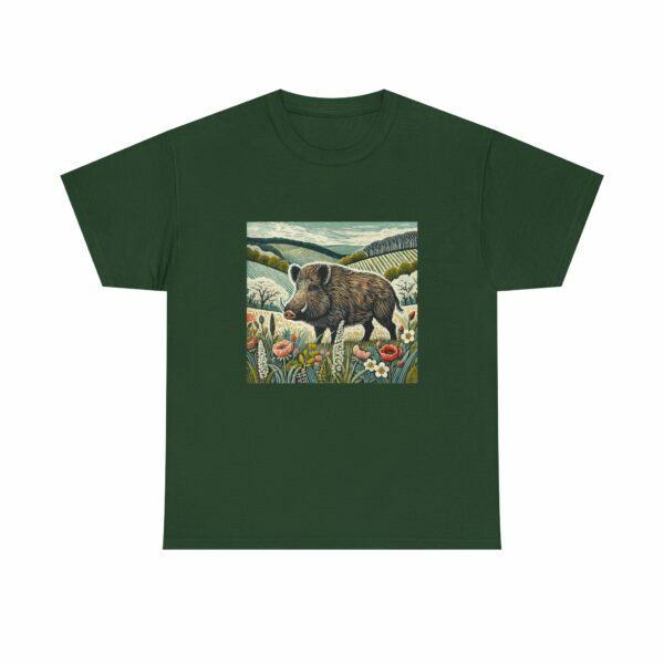 Thistle the Wild Boar Nature-Inspired Unisex Cotton Tee, Boho Animal Shirt, Vintage Style Tee, Gift for Nature Lovers, Eco-Friendly Apparel - Image 9