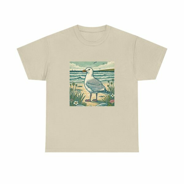Gulliver the Coastal Seagull Tee - Beach Vibes, Nature Lovers Gift, Unisex Cotton T-Shirt, Casual Wear, Ocean-Themed Apparel, Summer Style - Image 9