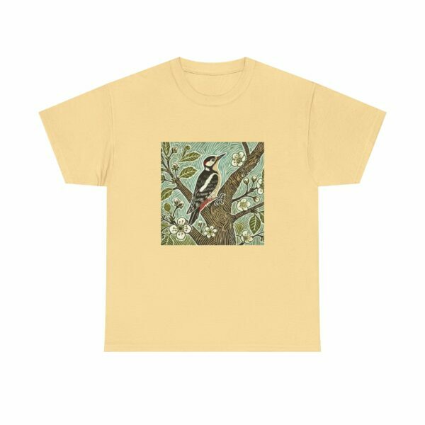 Alder the Woodpecker Bird Graphic Tee, Nature Lover Shirt, Unisex Casual T-Shirt, Gift for Bird Enthusiasts, Eco-Friendly Apparel - Image 3