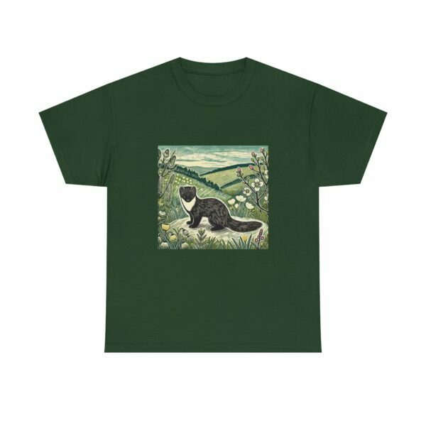 Fern the Pine Marten Nature Inspired Heavy Cotton Tee | Woodland Animal Lover Shirt, Outdoor Adventurer, Vintage Style Tee, Eco-Friendly Apparel - Image 4