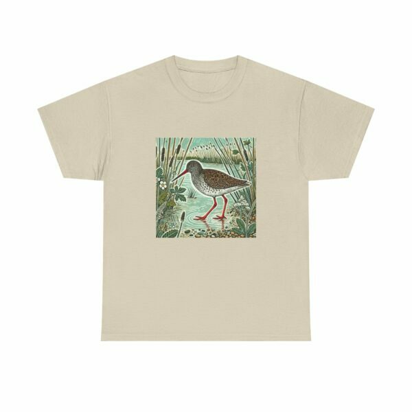 Rusty the Red Shank Nature-Inspired Unisex Heavy Cotton Tee, Earthy Aesthetic Shirt, Wild Bird Print Tee, Casual Wear, Gift Nature Lovers - Image 14
