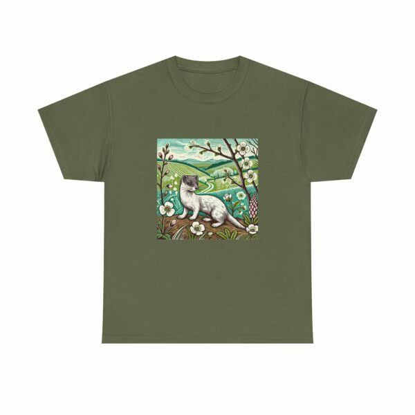 Stitch the Stoat Nature-Inspired Tee, Art Tee, Animal Lover Gift, Wildlife Casual Wear, Unisex Cotton Shirt, Unique Animal Artwork - Image 6