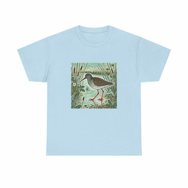 Rusty the Red Shank Nature-Inspired Unisex Heavy Cotton Tee, Earthy Aesthetic Shirt, Wild Bird Print Tee, Casual Wear, Gift Nature Lovers - Image 8