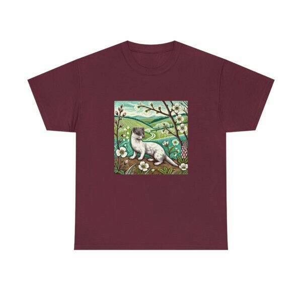 Stitch the Stoat Nature-Inspired Tee, Art Tee, Animal Lover Gift, Wildlife Casual Wear, Unisex Cotton Shirt, Unique Animal Artwork - Image 5