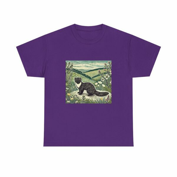 Fern the Pine Marten Nature Inspired Heavy Cotton Tee | Woodland Animal Lover Shirt, Outdoor Adventurer, Vintage Style Tee, Eco-Friendly Apparel - Image 9