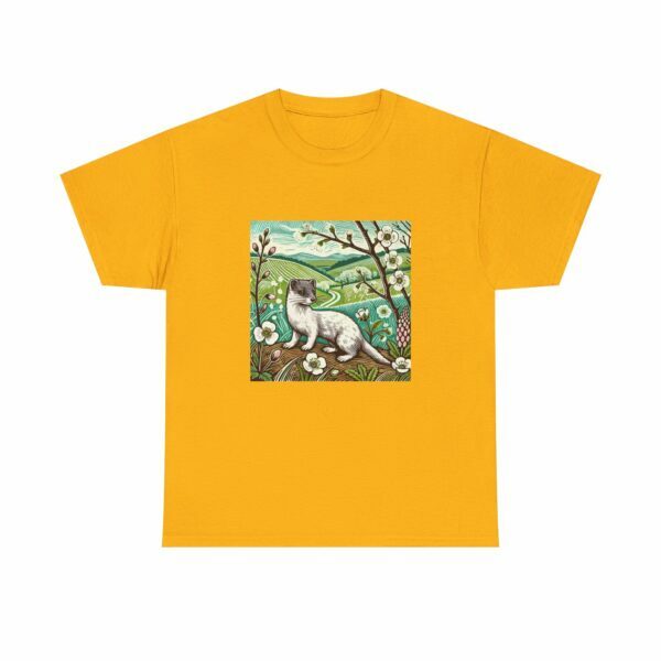Stitch the Stoat Nature-Inspired Tee, Art Tee, Animal Lover Gift, Wildlife Casual Wear, Unisex Cotton Shirt, Unique Animal Artwork - Image 4
