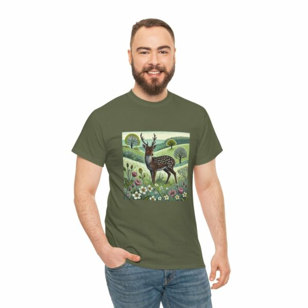 Sylvie the Sika Deer Nature-Inspired Unisex Tee, Wildlife Print T-Shirt, Casual Outdoors Shirt, Gift for Nature Lovers, Animal Art Apparel