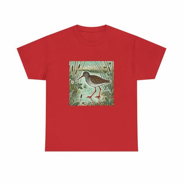Rusty the Red Shank Nature-Inspired Unisex Heavy Cotton Tee, Earthy Aesthetic Shirt, Wild Bird Print Tee, Casual Wear, Gift Nature Lovers - Image 13