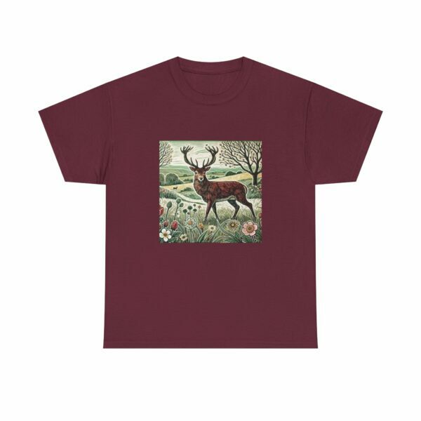 Flame the Red Deer Nature-Inspired Unisex Heavy Cotton Tee | Deer Graphic Tee for Outdoor Lovers, Wildlife Appreciation, Gift for Nature Enthusiasts - Image 6