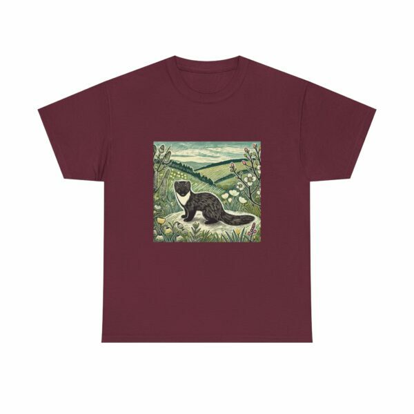 Fern the Pine Marten Nature Inspired Heavy Cotton Tee | Woodland Animal Lover Shirt, Outdoor Adventurer, Vintage Style Tee, Eco-Friendly Apparel - Image 11