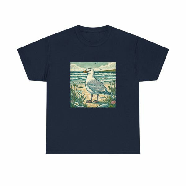 Gulliver the Coastal Seagull Tee - Beach Vibes, Nature Lovers Gift, Unisex Cotton T-Shirt, Casual Wear, Ocean-Themed Apparel, Summer Style - Image 3