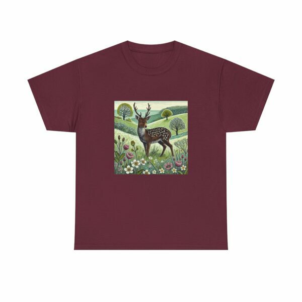 Sylvie the Sika Deer Nature-Inspired Unisex Tee, Wildlife Print T-Shirt, Casual Outdoors Shirt, Gift for Nature Lovers, Animal Art Apparel - Image 11
