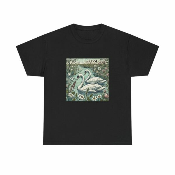 Seren the Swans Nature-Inspired Unisex Heavy Cotton Tee, Graphic Tee, Autumn Fashion, Gift for Wildlife Lover, Eco-Friendly Apparel - Image 12