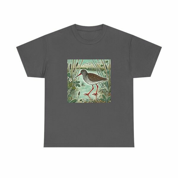 Rusty the Red Shank Nature-Inspired Unisex Heavy Cotton Tee, Earthy Aesthetic Shirt, Wild Bird Print Tee, Casual Wear, Gift Nature Lovers - Image 9