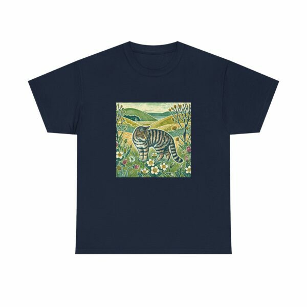 Bramble the Scottish Wildcat Unisex Heavy Cotton Tee, Cozy Animal T-Shirt, Nature Lover's Gift, Casual Wear, Pet Lover Apparel - Image 13