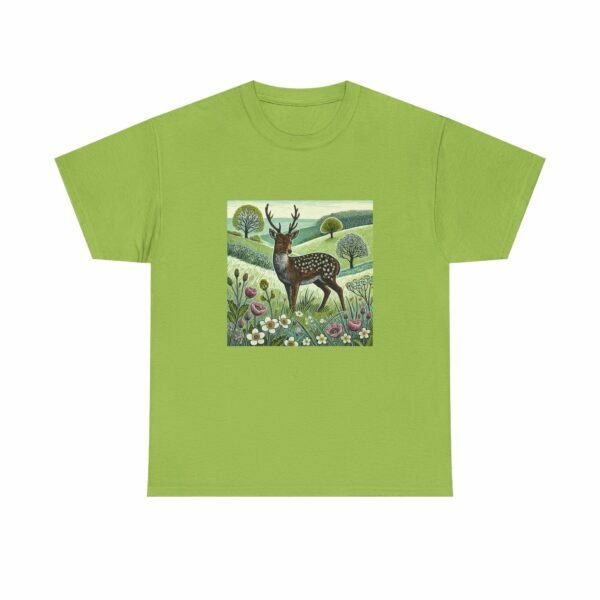 Sylvie the Sika Deer Nature-Inspired Unisex Tee, Wildlife Print T-Shirt, Casual Outdoors Shirt, Gift for Nature Lovers, Animal Art Apparel - Image 3