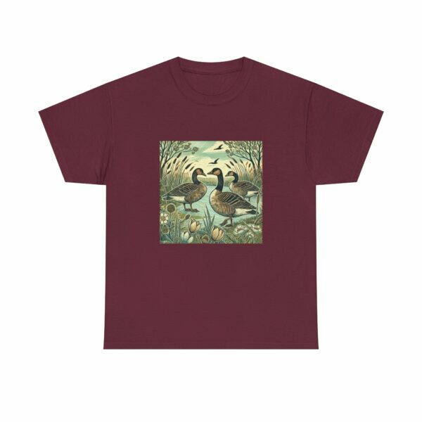 Wild Geese Nature Unisex Heavy Cotton Tee, Eco-Friendly Casual Wear, Gift for Nature Lovers, Perfect for Outdoors, Wildlife Shirt - Image 3