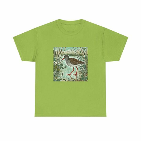 Rusty the Red Shank Nature-Inspired Unisex Heavy Cotton Tee, Earthy Aesthetic Shirt, Wild Bird Print Tee, Casual Wear, Gift Nature Lovers - Image 6