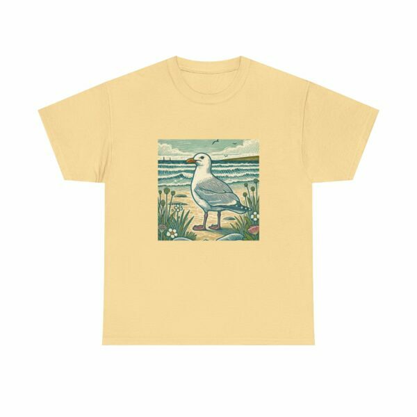 Gulliver the Coastal Seagull Tee - Beach Vibes, Nature Lovers Gift, Unisex Cotton T-Shirt, Casual Wear, Ocean-Themed Apparel, Summer Style - Image 10
