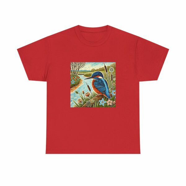 Flare the Kingfisher Nature-Inspired Unisex Heavy Cotton Tee, Bird Graphic Shirt, Casual Wear, Nature Lover Gift, Outdoor Adventure Tee, Eco-Friendly Apparel - Image 14