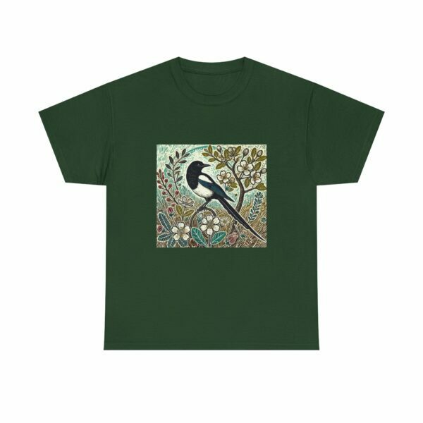 Jet the Magpie Bird-Inspired Unisex Heavy Cotton Tee, Nature Lover Tee, Gift for Bird Enthusiasts, Eco-Friendly Apparel, Cute Casual Wear - Image 9