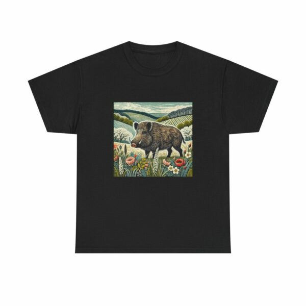 Thistle the Wild Boar Nature-Inspired Unisex Cotton Tee, Boho Animal Shirt, Vintage Style Tee, Gift for Nature Lovers, Eco-Friendly Apparel