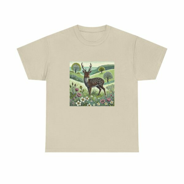 Sylvie the Sika Deer Nature-Inspired Unisex Tee, Wildlife Print T-Shirt, Casual Outdoors Shirt, Gift for Nature Lovers, Animal Art Apparel - Image 12