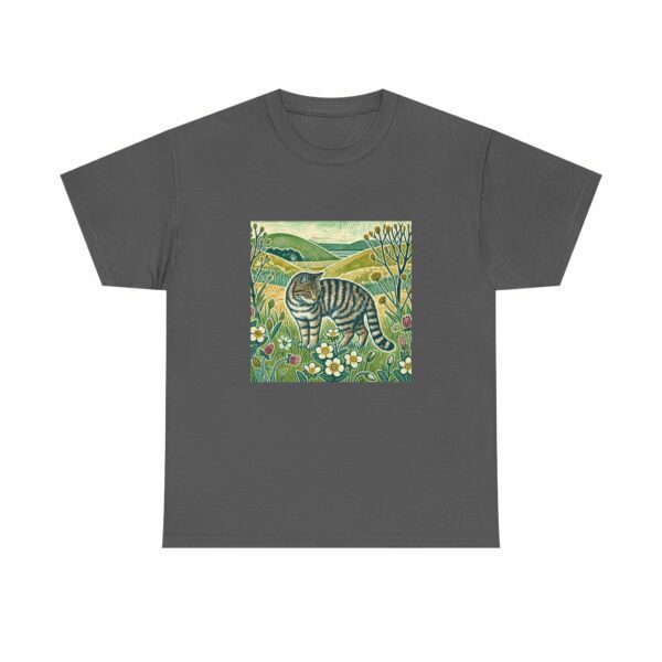 Bramble the Scottish Wildcat Unisex Heavy Cotton Tee, Cozy Animal T-Shirt, Nature Lover's Gift, Casual Wear, Pet Lover Apparel - Image 11
