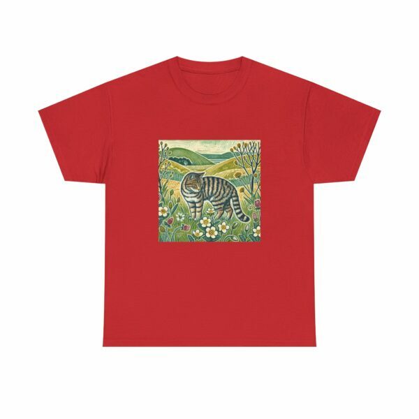Bramble the Scottish Wildcat Unisex Heavy Cotton Tee, Cozy Animal T-Shirt, Nature Lover's Gift, Casual Wear, Pet Lover Apparel - Image 15