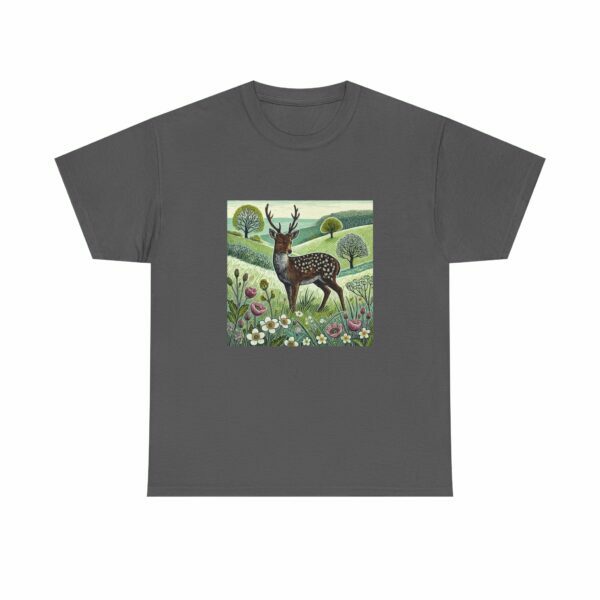 Sylvie the Sika Deer Nature-Inspired Unisex Tee, Wildlife Print T-Shirt, Casual Outdoors Shirt, Gift for Nature Lovers, Animal Art Apparel - Image 6