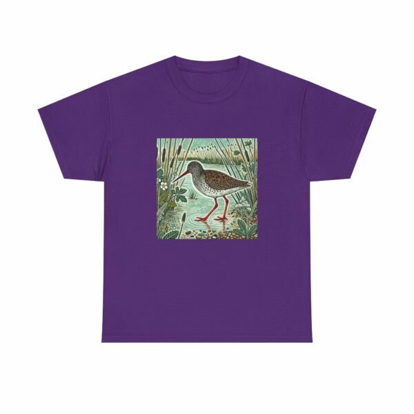 Rusty the Red Shank Nature-Inspired Unisex Heavy Cotton Tee, Earthy Aesthetic Shirt, Wild Bird Print Tee, Casual Wear, Gift Nature Lovers - Image 12