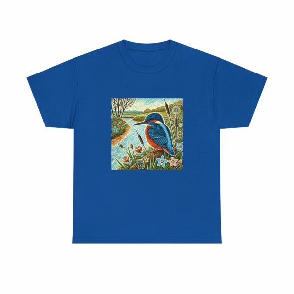 Flare the Kingfisher Nature-Inspired Unisex Heavy Cotton Tee, Bird Graphic Shirt, Casual Wear, Nature Lover Gift, Outdoor Adventure Tee, Eco-Friendly Apparel - Image 11