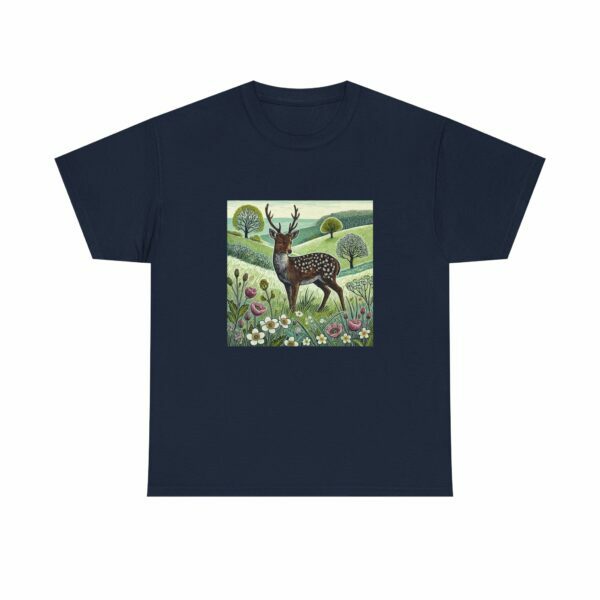Sylvie the Sika Deer Nature-Inspired Unisex Tee, Wildlife Print T-Shirt, Casual Outdoors Shirt, Gift for Nature Lovers, Animal Art Apparel - Image 8