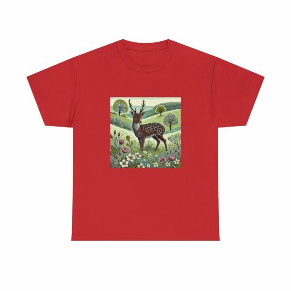 Sylvie the Sika Deer Nature-Inspired Unisex Tee, Wildlife Print T-Shirt, Casual Outdoors Shirt, Gift for Nature Lovers, Animal Art Apparel - Image 10