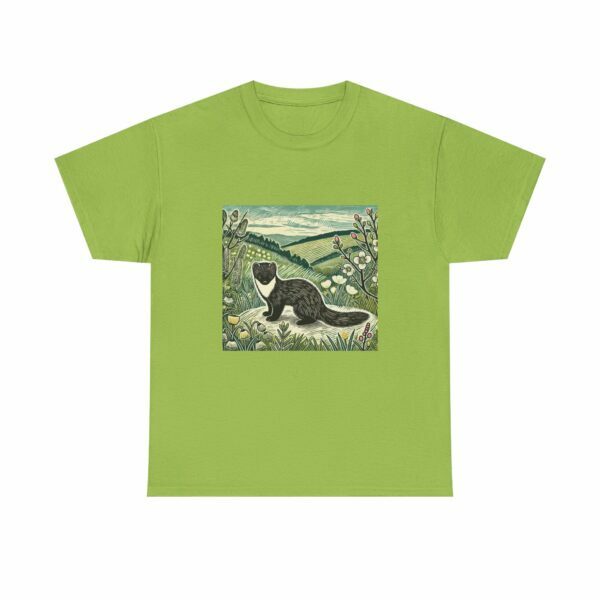 Fern the Pine Marten Nature Inspired Heavy Cotton Tee | Woodland Animal Lover Shirt, Outdoor Adventurer, Vintage Style Tee, Eco-Friendly Apparel - Image 3