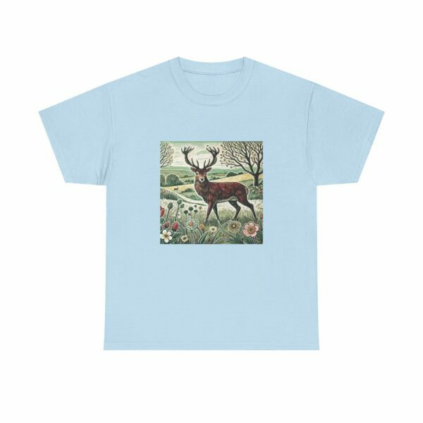 Flame the Red Deer Nature-Inspired Unisex Heavy Cotton Tee | Deer Graphic Tee for Outdoor Lovers, Wildlife Appreciation, Gift for Nature Enthusiasts - Image 10