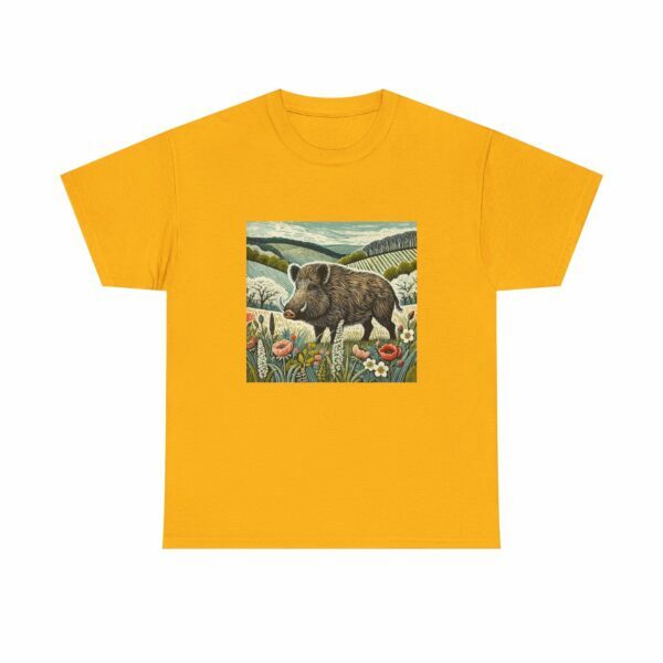 Thistle the Wild Boar Nature-Inspired Unisex Cotton Tee, Boho Animal Shirt, Vintage Style Tee, Gift for Nature Lovers, Eco-Friendly Apparel - Image 5