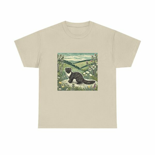 Fern the Pine Marten Nature Inspired Heavy Cotton Tee | Woodland Animal Lover Shirt, Outdoor Adventurer, Vintage Style Tee, Eco-Friendly Apparel - Image 12