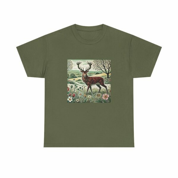 Flame the Red Deer Nature-Inspired Unisex Heavy Cotton Tee | Deer Graphic Tee for Outdoor Lovers, Wildlife Appreciation, Gift for Nature Enthusiasts - Image 7