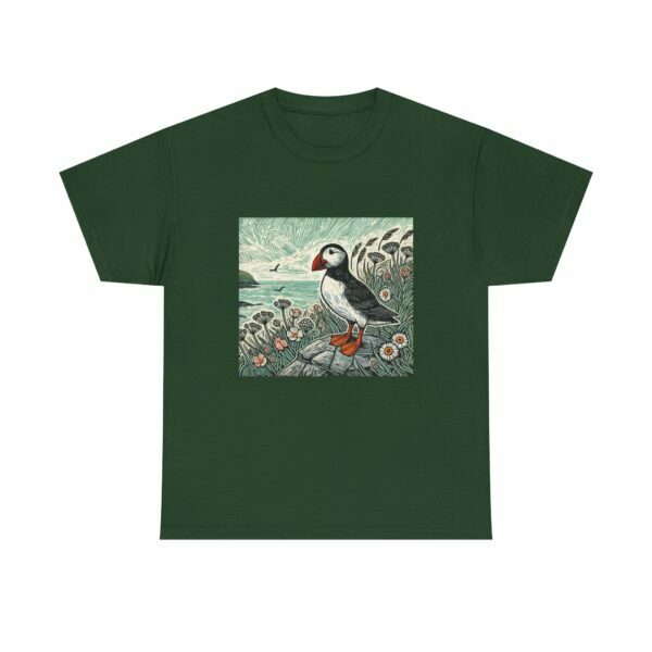 Tully the Puffin Nature Tee, Unisex Cotton Shirt, Animal Lover Gift, Eco-Friendly Apparel, Cute Bird T-Shirt, Wildlife, Outdoor Adventurer - Image 9