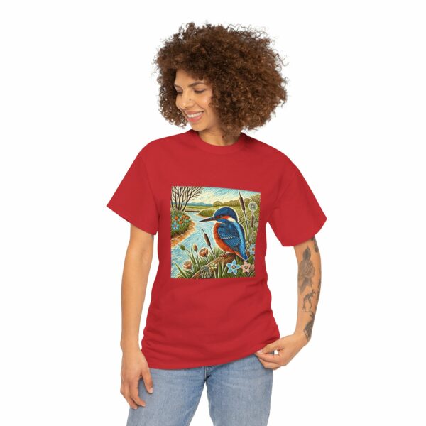 Flare the Kingfisher Nature-Inspired Unisex Heavy Cotton Tee, Bird Graphic Shirt, Casual Wear, Nature Lover Gift, Outdoor Adventure Tee, Eco-Friendly Apparel - Image 15