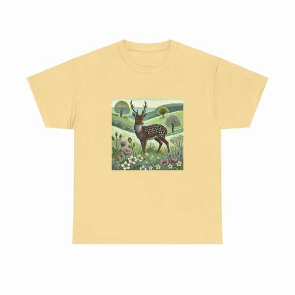 Sylvie the Sika Deer Nature-Inspired Unisex Tee, Wildlife Print T-Shirt, Casual Outdoors Shirt, Gift for Nature Lovers, Animal Art Apparel - Image 13
