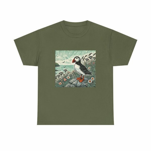 Tully the Puffin Nature Tee, Unisex Cotton Shirt, Animal Lover Gift, Eco-Friendly Apparel, Cute Bird T-Shirt, Wildlife, Outdoor Adventurer - Image 7