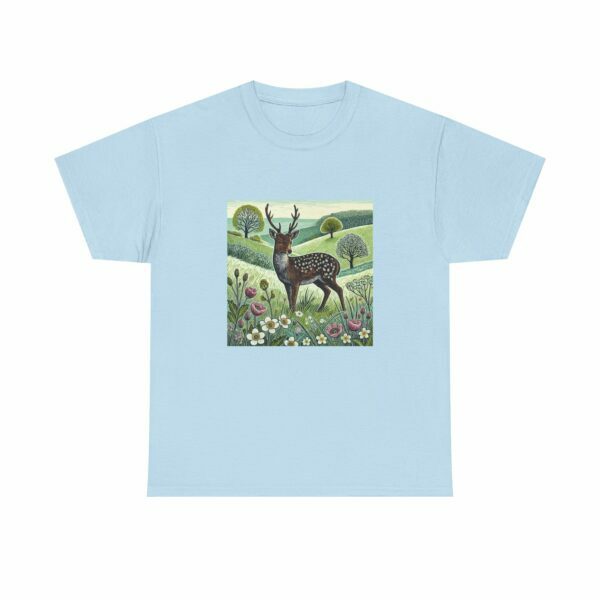 Sylvie the Sika Deer Nature-Inspired Unisex Tee, Wildlife Print T-Shirt, Casual Outdoors Shirt, Gift for Nature Lovers, Animal Art Apparel - Image 5