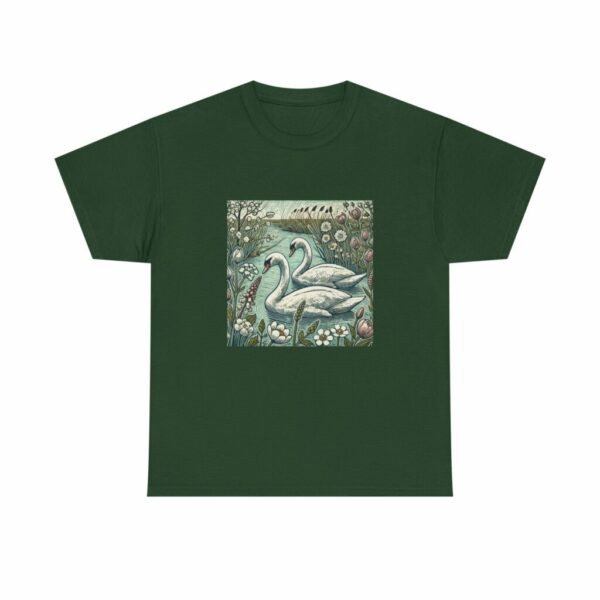 Seren the Swans Nature-Inspired Unisex Heavy Cotton Tee, Graphic Tee, Autumn Fashion, Gift for Wildlife Lover, Eco-Friendly Apparel