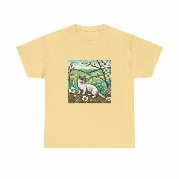 Stitch the Stoat Nature-Inspired Tee, Art Tee, Animal Lover Gift, Wildlife Casual Wear, Unisex Cotton Shirt, Unique Animal Artwork - Image 3