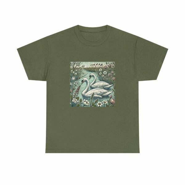 Seren the Swans Nature-Inspired Unisex Heavy Cotton Tee, Graphic Tee, Autumn Fashion, Gift for Wildlife Lover, Eco-Friendly Apparel - Image 15