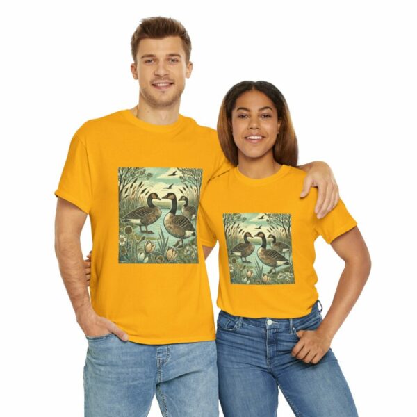 Wild Geese Nature Unisex Heavy Cotton Tee, Eco-Friendly Casual Wear, Gift for Nature Lovers, Perfect for Outdoors, Wildlife Shirt